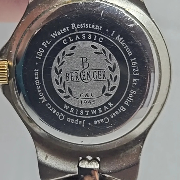 Womens Berenger 25mm Gold Watch 1 Micron 16/23 kt Solid Brass Case New Battery - Picture 9 of 9